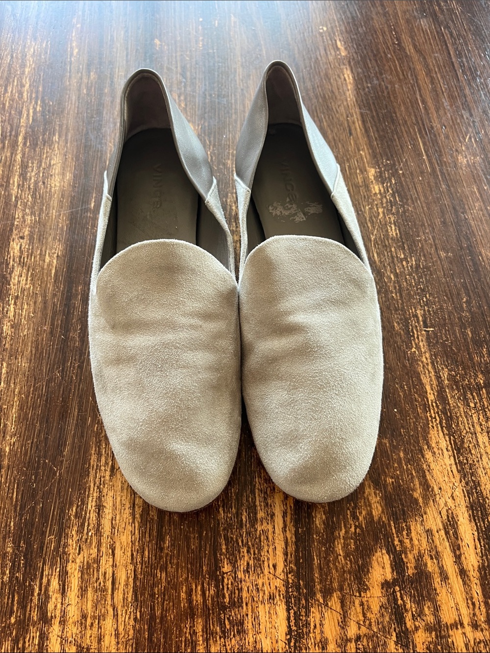 Vince Women's Suede Slip-On Flats in Light Gray